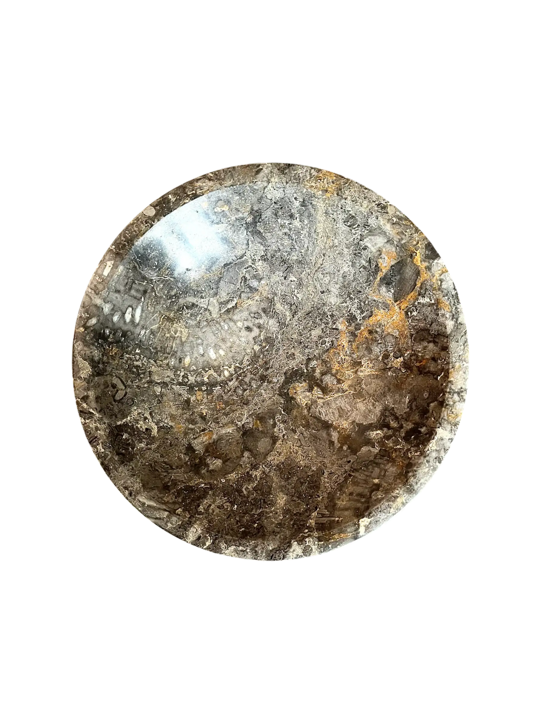 Grey Marble Fruit Bowl On Foot